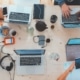 computers and other business technology on a table