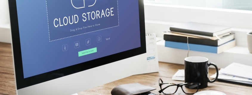 employee using cloud storage for business data to prevent data loss