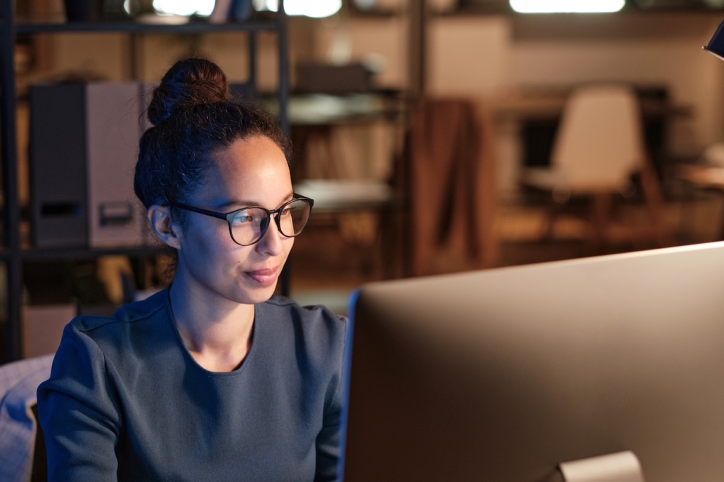 remote employee working in home office after it hardware procurement assistance from company